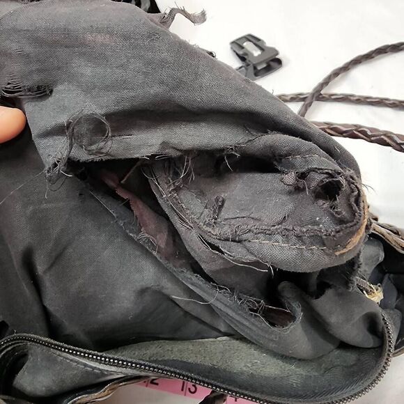 Elllepi Genuine Leather Woven Leather Bucket Crossbody Bag Handmade - Picture 8 of 9